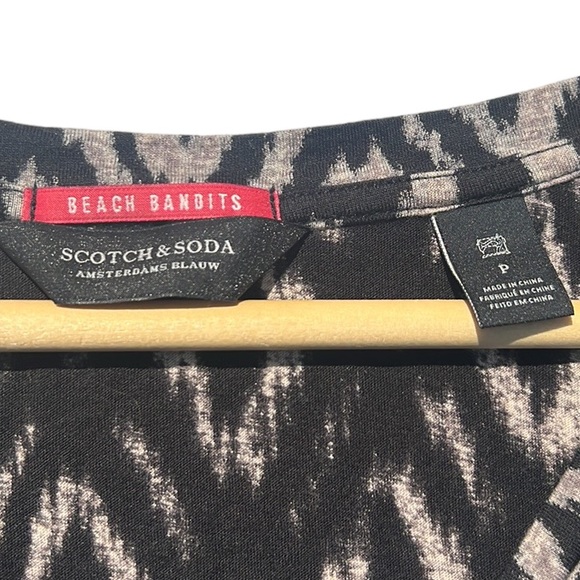 Scotch & Soda Beach Bandits Tan & Black Print Boxy Tee Size XS - Picture 3 of 13